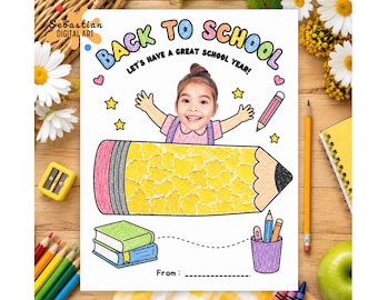 Back to School Torn Paper Craft, School Torn Paper Craft, DIY School Activity, Toddler Daycare Preschool Activity, Tissue Paper Activity