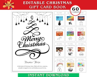 Christmas Gift Card Book, Christmas gift card book printable Christmas gift for teen, Teenage Christmas Present, Christmas gift for kids