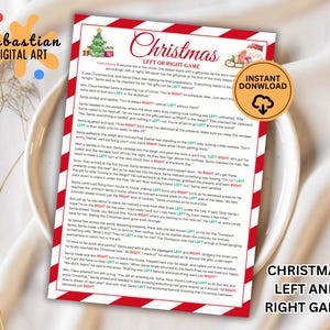 Christmas Left Right Game, Right Left Christmas Game, Christmas Pass the Gift Game, Christmas Exchange Game, Christmas Party Game, christmas