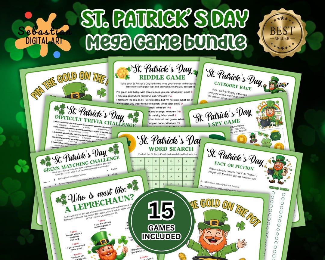 St Patricks Day Printable Games | St Patricks Games Bundle | St ...