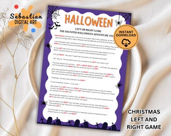 Halloween Left Right Game, Right Left Halloween Game, Halloween Pass the Gift Game, Halloween Exchange Game, Halloween Party Game, Halloween