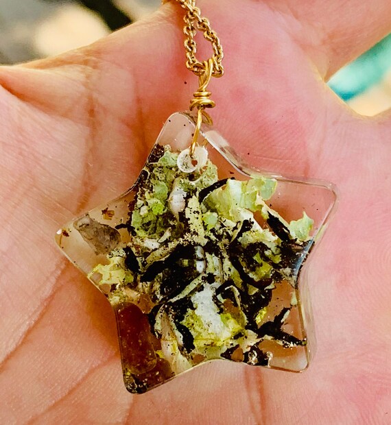 Celestial Necklace, Terrarium Necklace, Resin Necklace, Cosmic 