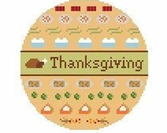 Thanksgiving Dinner Sampler - Needlepoint or Cross Stitch Chart