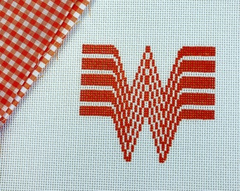 Whataburger Sign - Handpainted Needlepoint Canvas