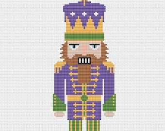 Nutcracker Mardi Gras -  Hand Painted Needlepoint Canvas