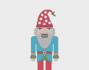 Nutcracker Gnome -  Hand Painted Needlepoint Canvas