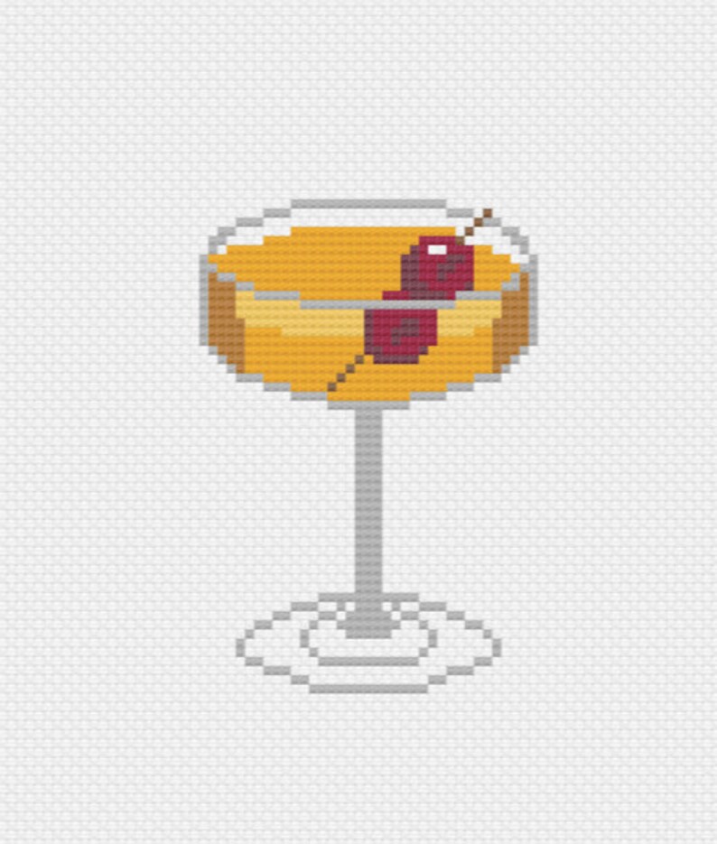 Manhattan Cocktail 3 Versions Hand Painted Needlepoint Etsy