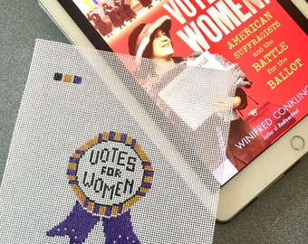 Votes for Women Badge - Handpainted Needlepoint Canvas