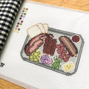 Texas BBQ Platter - Handpainted Needlepoint Canvas