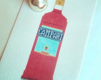 Campari Hand Painted Needlepoint Canvas