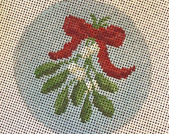 Mistletoe - Hand Painted Needlepoint Canvas