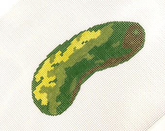 Pickle - Hand Painted Needlepoint Canvas