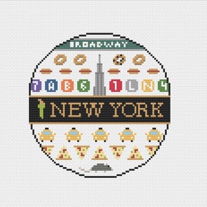 NYC Icons Sampler - Needlepoint or Cross Stitch Chart
