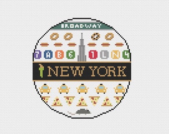 NYC Icons Sampler - Needlepoint or Cross Stitch Chart