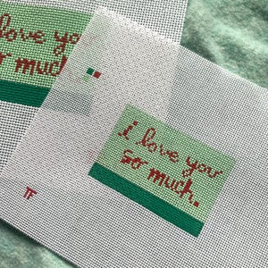 I love you so much - Austin mural -  Hand Painted Needlepoint Canvas