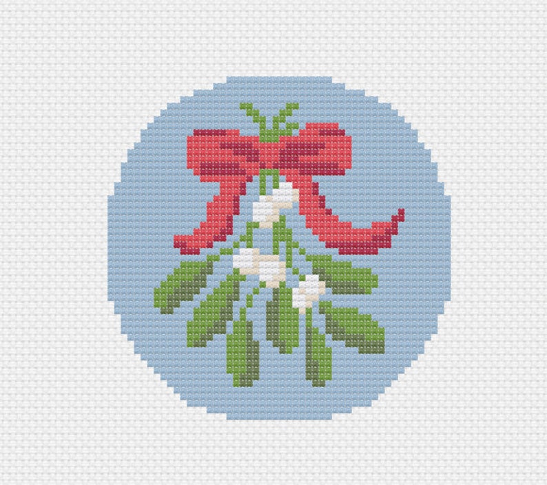 Mistletoe Needlepoint or Cross Stitch Chart image 1