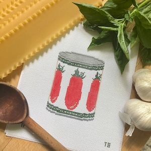 Tomato Can - Hand Painted Needlepoint Canvas
