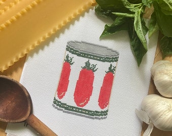 Tomato Can - Hand Painted Needlepoint Canvas