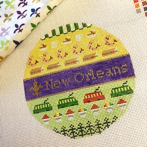 New Orleans Icons - Hand Painted Needlepoint Canvas