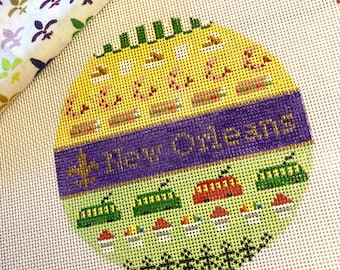 New Orleans Icons - Hand Painted Needlepoint Canvas