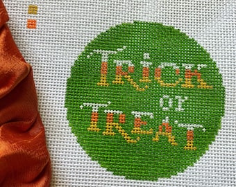 Trick or Treat - Green - Handpainted Needlepoint Canvas
