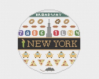 New York Icons - Hand Painted Needlepoint Canvas