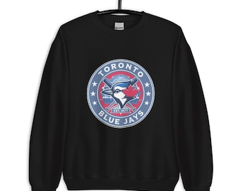 Sudadera unisex de cuello redondo estilo vintage de los Toronto Blue Jays – Edición holográfica cromada – Sudadera esencial