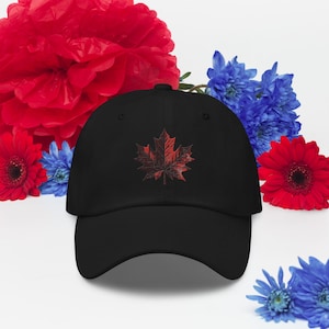 Red Maple Leaf gestickte klassische Dad-Mütze - von Kanada inspirierte Mütze