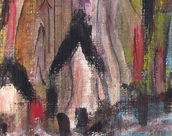 No. B3 ACEO Art Cards Editions & Originals Fantasy Landscape Houses by NoRaHzArT