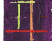 ACEO Original Painting, Abstract Art, Purple