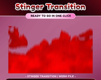 Red Infinity Animated Stinger Transition for Twitch, Red And Black Transition, Dreamy Sky Clouds, Light Trail Design, Night Sky Overlay