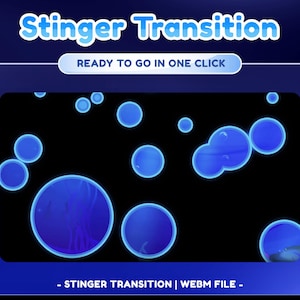 Deep Blue Ocean Animated Stinger Transition for Twitch, Youtube, Transition Twitch Blue, Sea Transition, Cute Animated  Transition,Kawaii