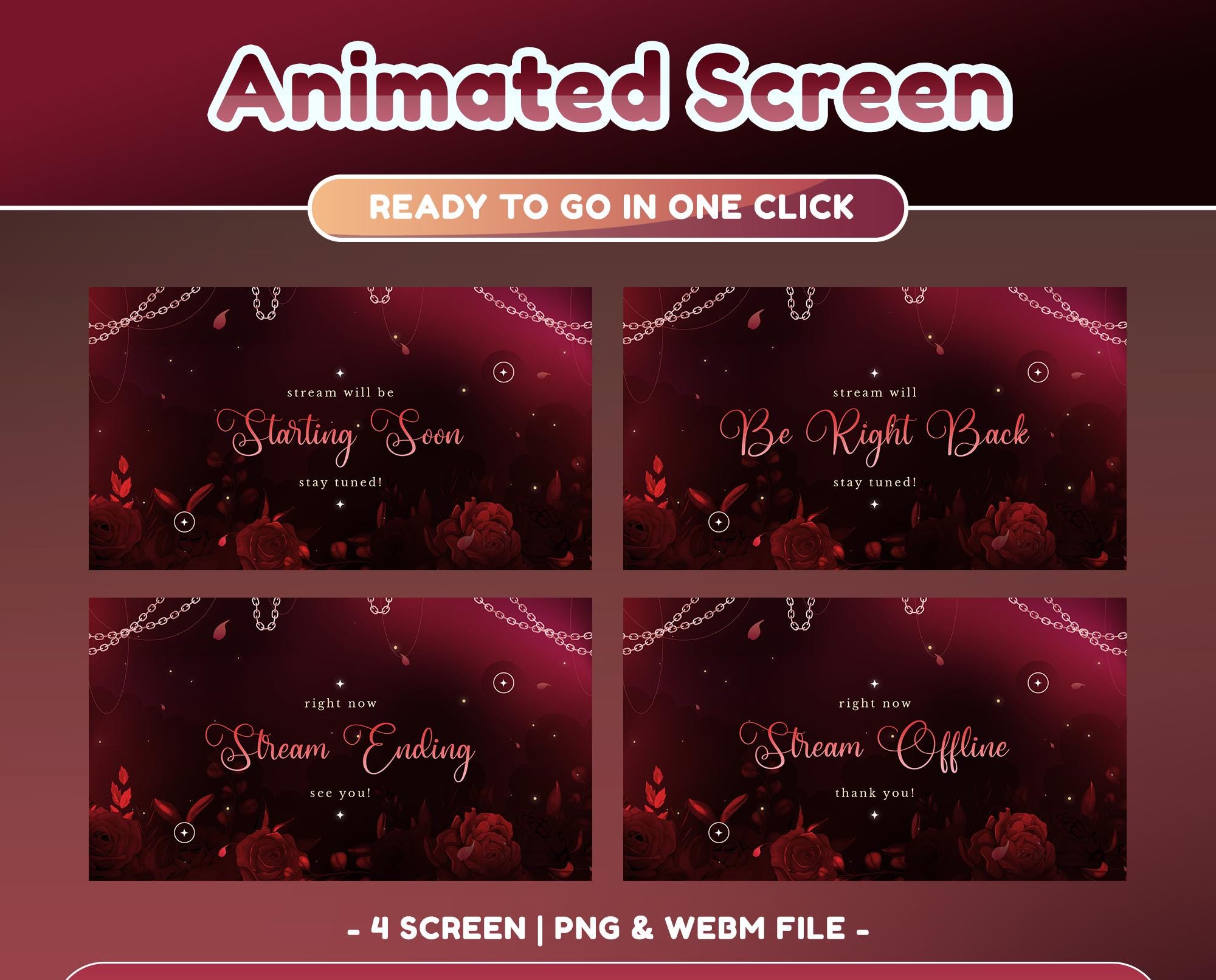 Romantic Flower Animated Stream Screen for Twitch, Youtube, Twitch ...