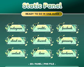 Morning Leaves Static Stream Panel for Twitch, Green Stream Overlay, Cozy Twitch Panel Graphic, Nature Inspired Panel, Cute Streamer Overlay