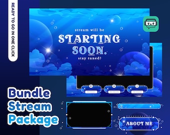 Ocean Dream Animated Stream Pack for Twitch, Ocean Fantasy Overlay, Blue Aesthetic Overlay, Cute Twitch Design, Fantasy Underwater Theme