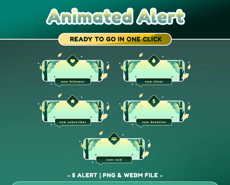 Morning Leaves Animated Stream Alert for Twitch, Forest Animated Alert ...