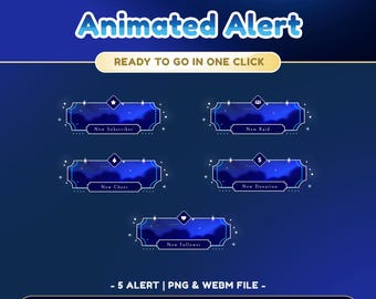 Celestial Gate Animated Stream AlertTwit ch, Blue And Purple Overlay, Night Sky Alert Overlay, Starry Stream Alert, Animated Galaxy Alert