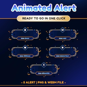 Creepy Midnight Animated Stream Alert for Twitch,Youtube, Haunted Theme Blue, Horror, Dark Color, Panel Horror, Panel Overlay Halloween, Bat