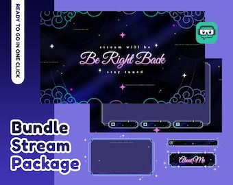 Starry Dream Animated Stream Overlay for Twitch, Galaxy Stream Overlay, Starry Stream Design, Neon Stream Overlay, Dreamy Stream Overlay