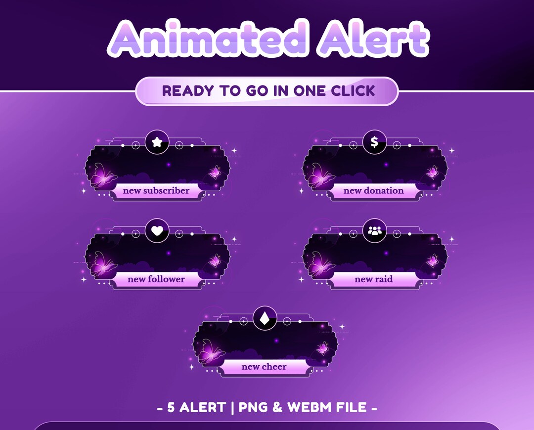 Velvet Flutter Animated Stream Alert for Twitch, Youtube | Celestial ...