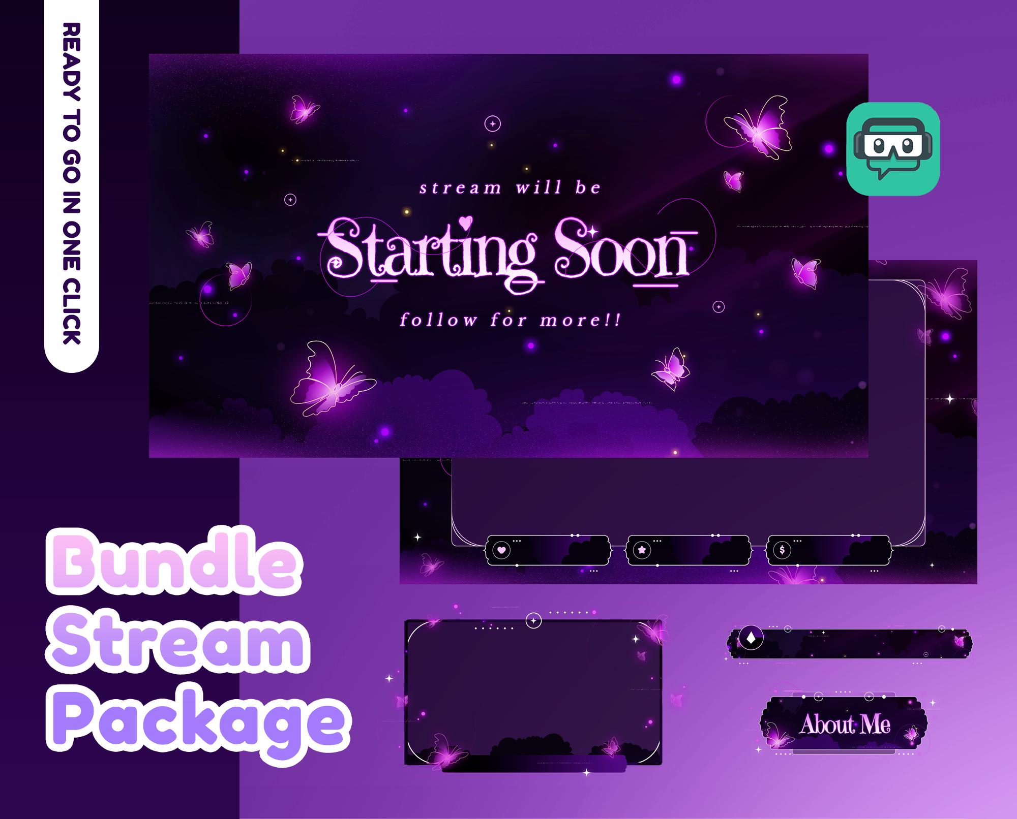 Velvet Flutter Animated Stream Pack for Twitch,youtube | Celestial ...