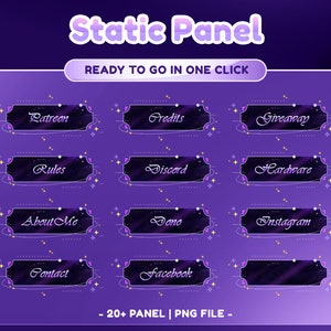 Celestial Haze Static Stream Panel for Twitch,Youtube | Galaxy Theme | Sky Night | Dark Color | Panel | Overlay | Cloud | Purple | PinkAstro