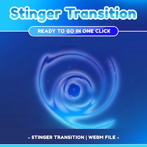 Galatic Dream Animated Stinger Transition for Twitch, Youtube, Stream Stinger Transition Blue Overlay Scene Transition, Transition Galaxy