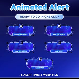 Deep blue ocean Animated Stream Alert for Twitch,Youtube, Alert Overlay Blue, Sea Theme Twitch Overlay, UnderWater Overlay,  Undersea Twitch