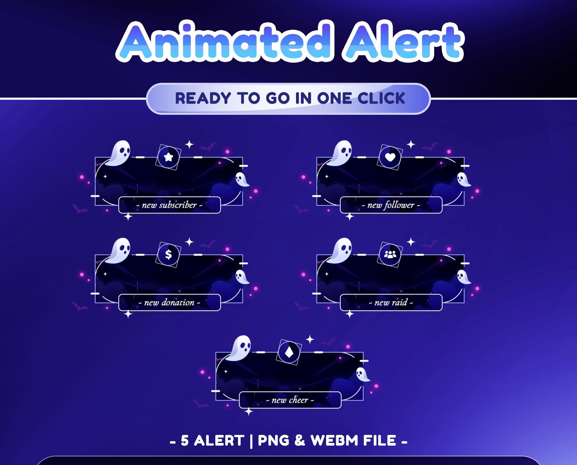 Ghostly Wings Animated Stream Pack for Twitch, Youtube, Twitch Overlay ...