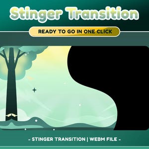 Morning leaves Animated Stinger Transition for Twitch, Green Animated Transition, Fantasy Forest Stream Transition, Serene Stream Transition