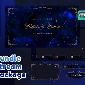 Sobreposição de transmissão animada de luxo místico para Twitch, YouTube | Tema elegante | Transmissão de luxo | Cenas elegantes | Painel | Sobreposição | Estética