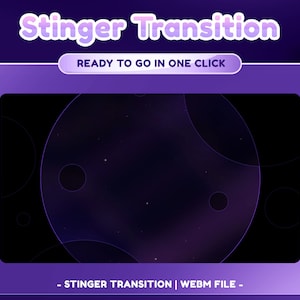 Celestial Haze Animated Stinger Transition for Twitch, Youtube |Galaxy Theme | Sky Night | Dark Color | Panel | Overlay | Cloud | Purple