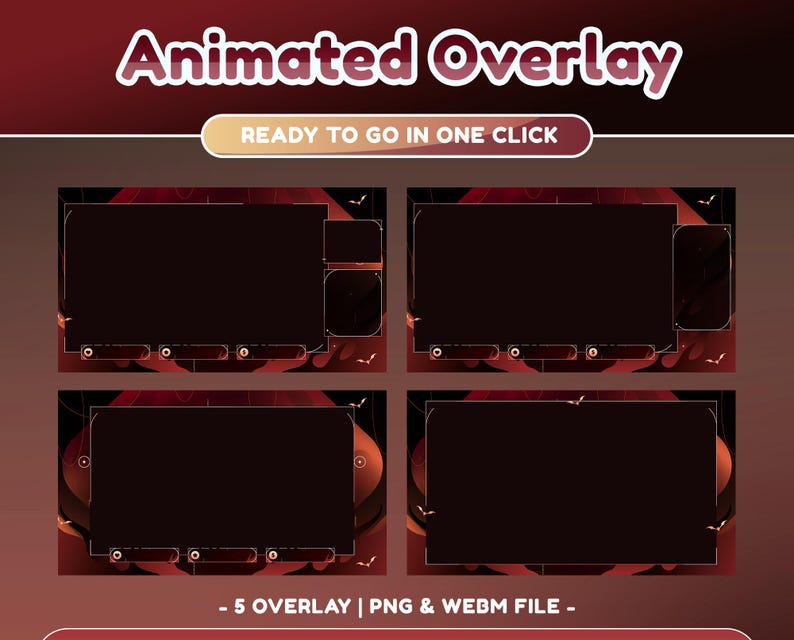 Overlay Chain Box Crimson Chains Animated Stream Pack for Twitch, Fire and Chains Overlay ...