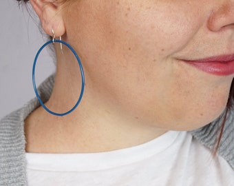 Large Evident Earrings in Azure Blue